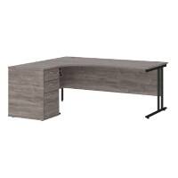 Dams International Desk with Pedestal EBK18LGO 1,800 x 1,626 x 725 mm