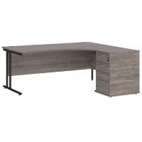 Dams International Desk with Pedestal EBK18RGO 1,800 x 1,626 x 725 mm