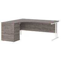 Dams International Desk with Pedestal EBWH18LGO 1,800 x 1,626 x 725 mm