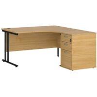 Dams International Desk with Pedestal EBK14RO 1,400 x 1,626 x 725 mm