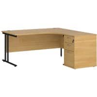 Dams International Desk with Pedestal EBK16RO 1,600 x 1,626 x 725 mm