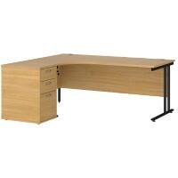 Dams International Desk with Pedestal EBK18LO 1,800 x 1,626 x 725 mm