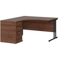 Dams International Desk with Pedestal EBK14LW 1,400 x 1,626 x 725 mm