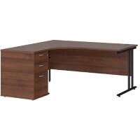 Dams International Desk with Pedestal EBK16LW 1,600 x 1,626 x 725 mm