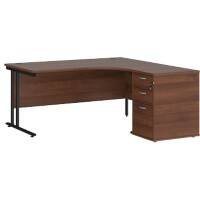 Dams International Desk with Pedestal EBK16RW 1,600 x 1,626 x 725 mm