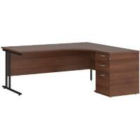 Dams International Desk with Pedestal EBK18RW 1,800 x 1,626 x 725 mm