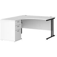 Dams International Desk with Pedestal EBK14LWH 1,400 x 1,626 x 725 mm