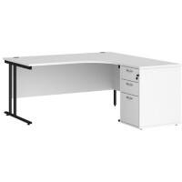 Dams International Desk with Pedestal EBK16RWH 1,600 x 1,626 x 725 mm