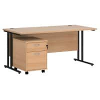 Dams International Straight Desk with 2 Drawer Pedestal SBK216B 1,600 x 800 x 725 mm