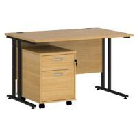 Dams International Straight Desk with 2 Drawer Pedestal SBK212O 1,200 x 800 x 725 mm