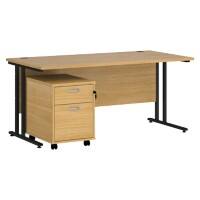 Dams International Straight Desk with 2 Drawer Pedestal SBK216O 1,600 x 800 x 725 mm