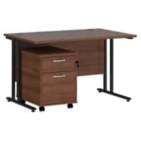 Dams International Straight Desk with 2 Drawer Pedestal SBK212W 1,200 x 800 x 725 mm