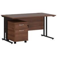 Dams International Straight Desk with 2 Drawer Pedestal SBK214W 1,400 x 800 x 725 mm