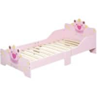 HOMCOM Children Bed 311-014 Poplar Wood, MDF 73 (W) x 143 (D) x 60 (H) mm Pink