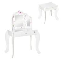 HOMCOM Kids' Dressing Table Set 311-037 MDF, Acrylic 40 (W) x 63 (D) x 85.5 (H) mm White