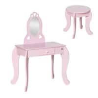 HOMCOM Kids' Dressing Table Set 311-036 MDF, Acrylic 36 (W) x 60 (D) x 88 (H) mm Pink