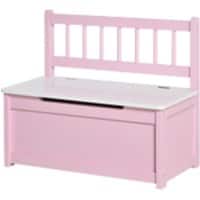 HOMCOM Kids' Storage Bench 311-034PK MDF, Pinewood 30 (W) x 60 (D) x 50 (H) mm Pink