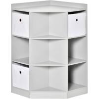 HOMCOM Kids Storage Cabinet 311-044GY Grey 57.4 (W) x 57.4 (D) x 94 (H) mm MDF, Melamine, Non-woven fabric