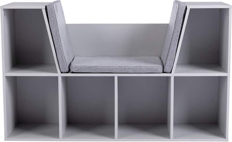 HOMCOM Kids Storage Cabinet 311-046GY Grey 30 (W) x 103 (D) x 60 (H) mm MDF, Melamine, Sponge, Polyester Fabric