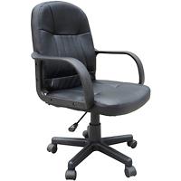 HOMCOM Height Adjustable Office Chair PU (Polyurethane), Sponge Black Starbase, Plastic 60 x 59.5 x 104 mm Black