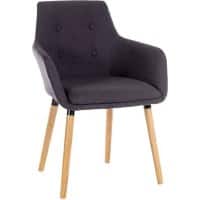 TEKNIK Reception Chair Fabric Fixed Armrest Graphite 90 kg 6929GRA/1 590 x 590 x 850 mm
