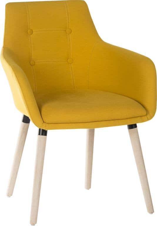 TEKNIK Reception Chair Fabric Fixed Armrest Yellow 90 kg 6929YEL/1 590 x 590 x 850 mm