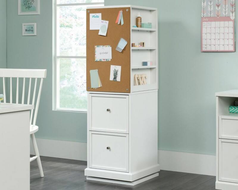 TEKNIK Laminated Particle Board Storage Cabinet 2 Drawers 455 x 510 x 1,468 mm White