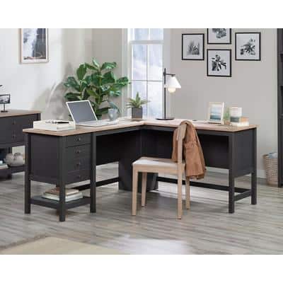 Teknik L Shaped Desk Black 1,654 x 1,490 x 756 mm