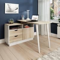 TEKNIK Laminated Particle Board Desk 2 Drawers Not Lockable 1,520 x 442 x 528 mm White