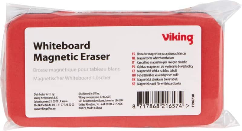 Viking Whiteboard Eraser Magnetic 5.5 x 11.5 cm Red 1196738