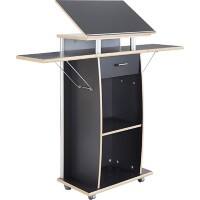 GERMANIA Standing Desk Rectangular Anthracite 1 Drawer 700 (W) x 370 (D) x 1,300 (H) mm Chipboard