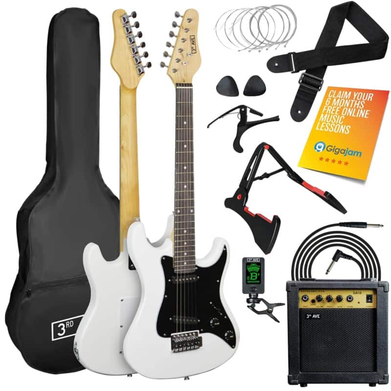 3rd Avenue 3/4 Electric Guitar Set White