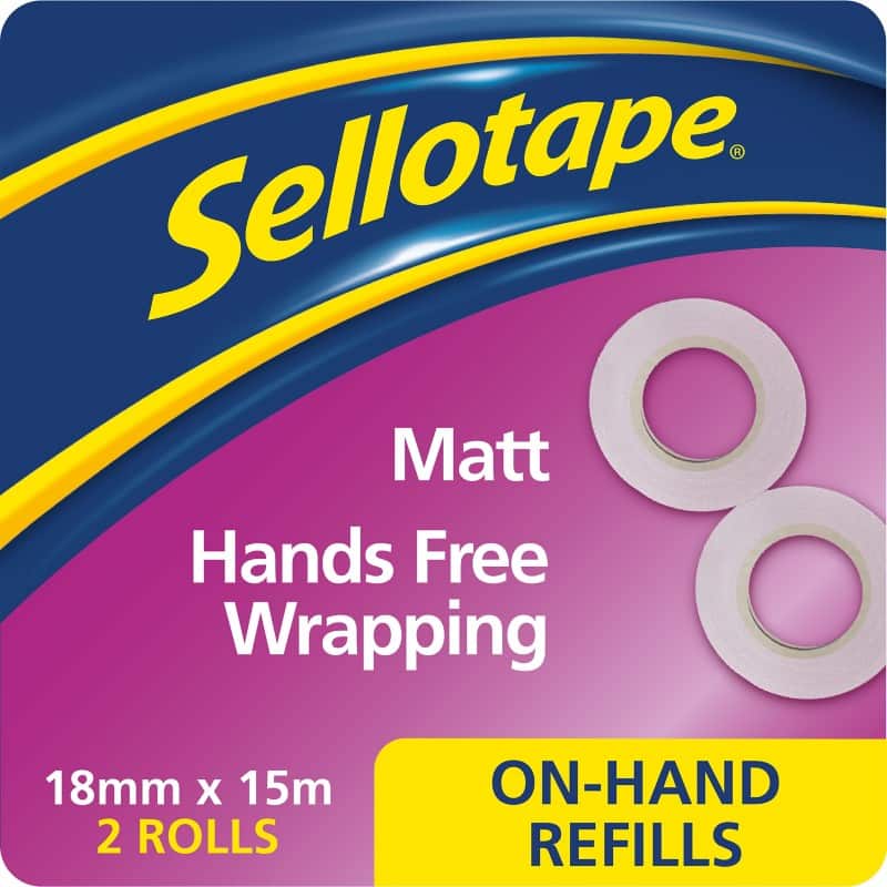 Sellotape Tape On-Hand Refills 2379006 Transparent 98 mm (W) x 0.045 m (L) Pack of 2