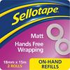 Sellotape On-Hand Refills Tape 2379006 Transparent 98 mm (W) x 0.045 m (L) Pack of 2