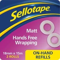 Sellotape On-Hand Refills Tape 2379006 Transparent 98 mm (W) x 0.045 m (L) Pack of 2