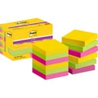 Post-it Super Sticky Notes 622-12SS-CARN 47.6 x 47.6 mm 90 Sheets Per Pad Green, Pink,Yellow Square Plain Pack of 12