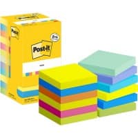 Post-it Energetic Sticky Notes Square 76 x 76 mm Plain Assorted 654-MX-P8+4 100 Sheets Value Pack 8 + 4 Free