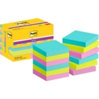 Post-it Super Sticky Notes 622-12SS-COS 47.6 x47.6 mm 90 Sheets Per Pad Green, Pink, Turquoise Square Plain Pack of 12