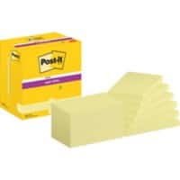 Post-it Super Sticky Notes 655-12SSCY 76 x 127 mm 90 Sheets Per Pad Yellow Rectangle Plain Pack of 12