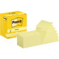 Post-it Sticky Z-Notes R350 CY 67 x 127 mm 100 Sheets Per Pad Yellow Pack of 12