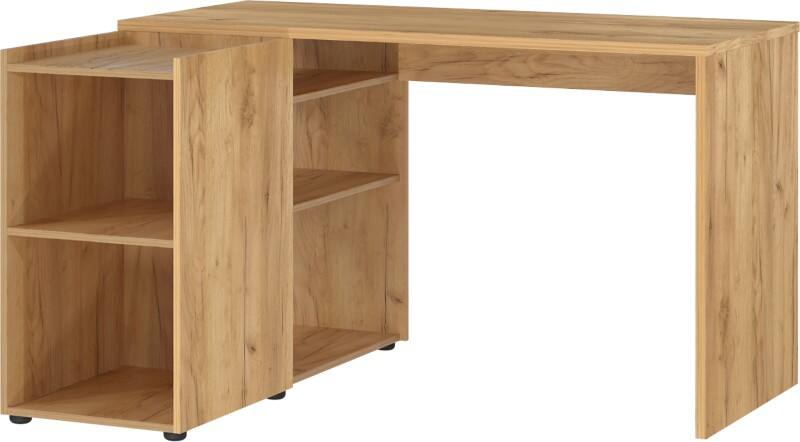 GERMANIA GW-Olvera Home Office Desk L-Shape Oak 1,290 (W) x 1,070 (D) x 760 (H) mm