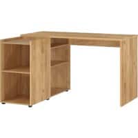 GERMANIA GW-Olvera Home Office Desk L-Shape Oak 1,290 (W) x 1,070 (D) x 760 (H) mm