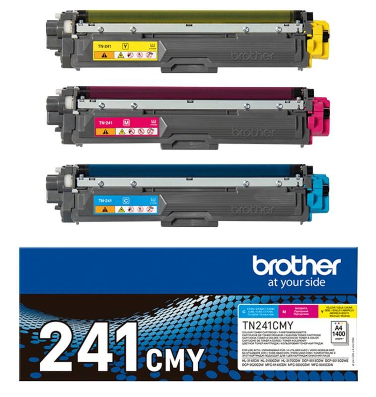 Brother TN241CMY Original Toner Cartridge Cyan, Magenta, Yellow Pack of 3 Multipack