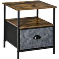 HOMCOM Bedside Table Brown 400 x 400 x 469 mm