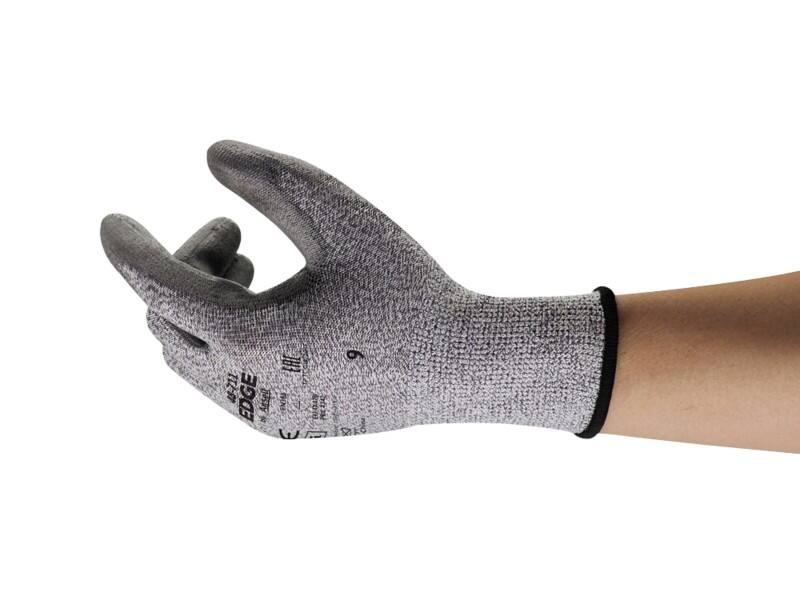 Ansell EDGE Cut Resistant Non-Disposable Handling Gloves PU (Polyurethane) Size 8 Grey 12 Pairs