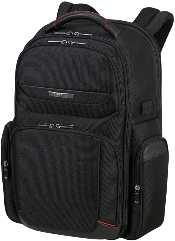 Samsonite Laptop Backpack SA2101 17.3 Inch Ballistic nylon Leather details Recycled polyester 32 x 24 x 46 cm Black Viking Direct UK