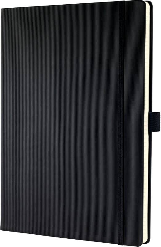 Sigel Notebook A4+ Ruled Sewn Side Bound Plastic Hardback Black Perforated 194 Pages