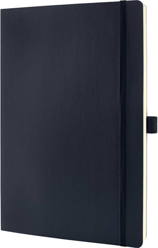 Sigel Notebook A4 Ruled Sewn Side Bound Plastic Soft Cover Black Perforated 194 Pages