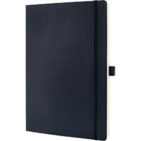 Sigel Notebook A4 Ruled Sewn Side Bound Plastic Soft Cover Black Perforated 194 Pages