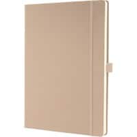 Sigel Notebook A4 Ruled Sewn Side Bound Plastic Hardback Beige Perforated 194 Pages